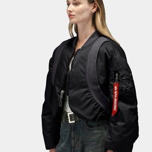 Alpha Industries Women's KNIT RIB MA-1 FLIGHT JACKET WOMENS L